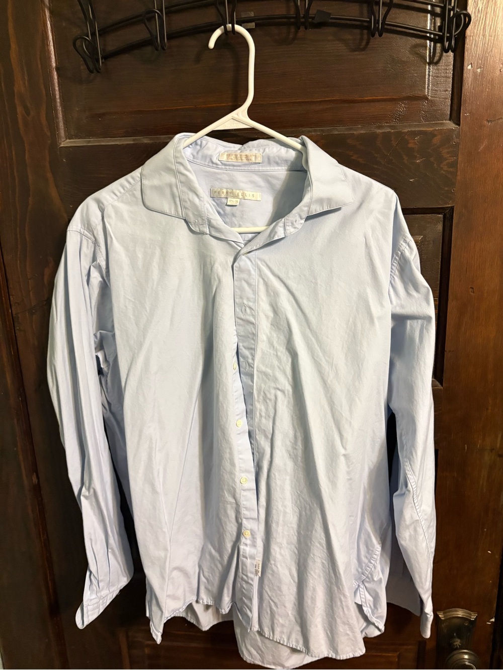 Perry Ellis Light Blue Men's Dress Shirt - Button Front